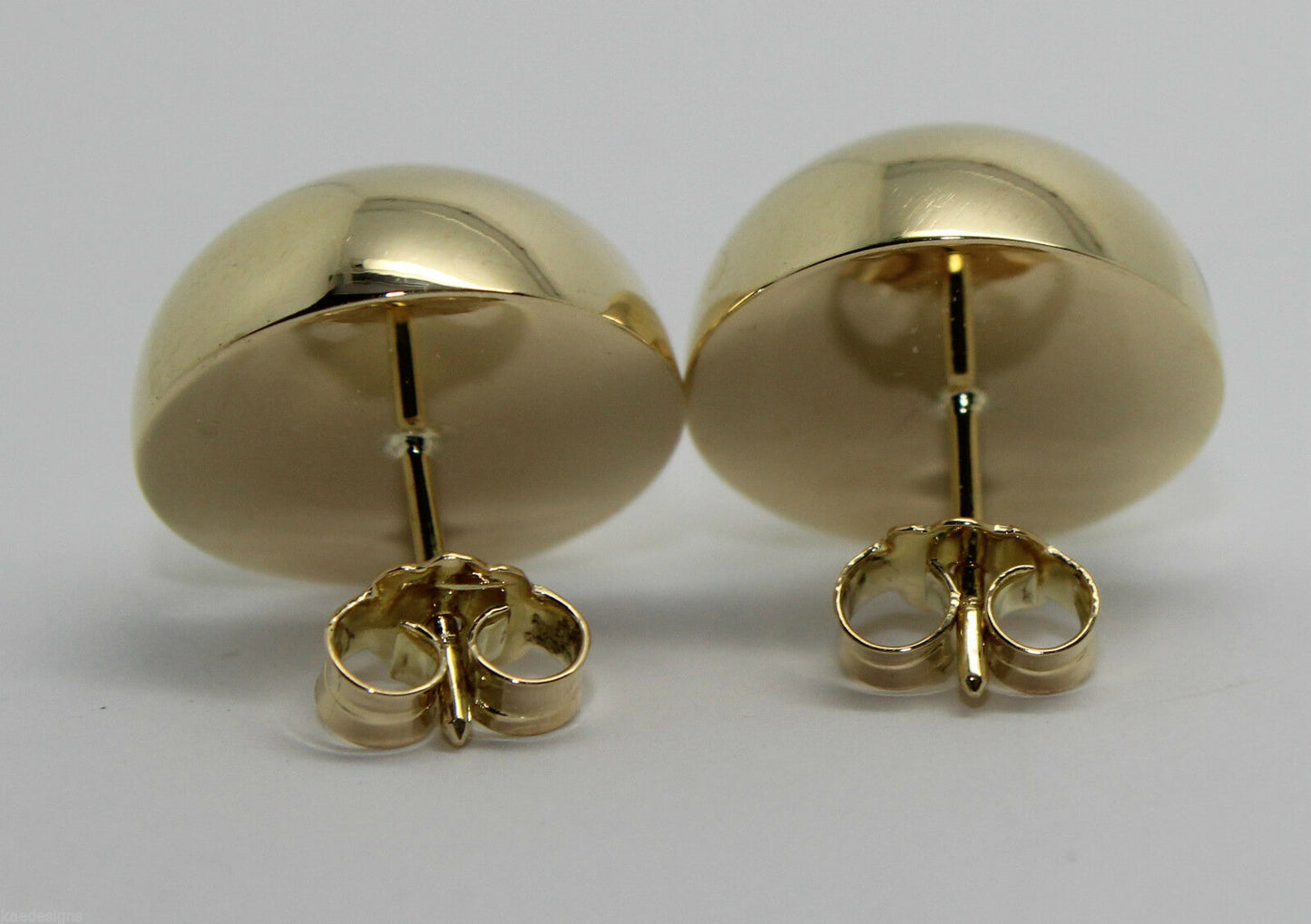 Kaedesigns, 9ct 9k Yellow Or White Or Rose Gold 375 18mm Half Ball Hook Earrings