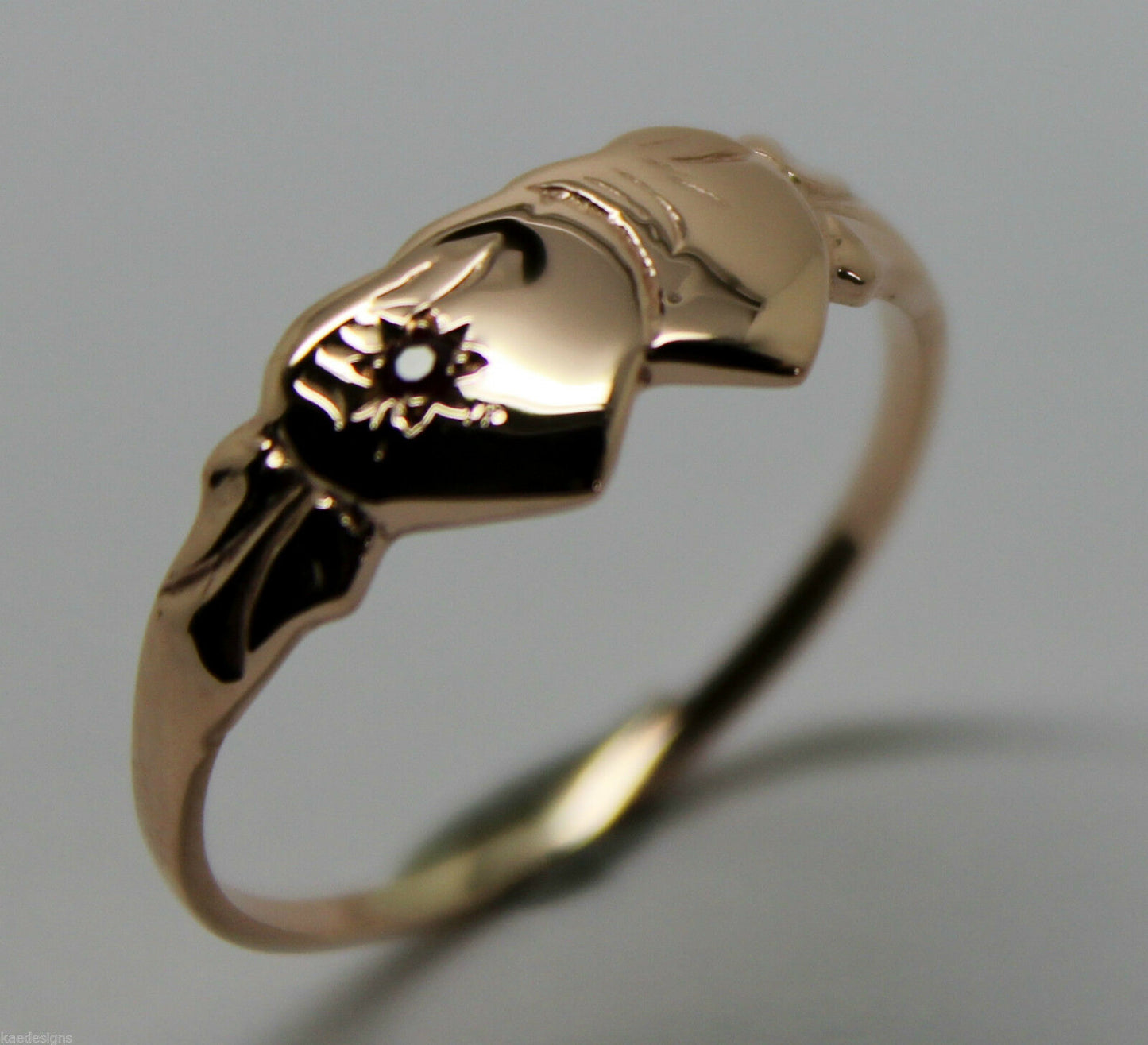 Size N Genuine 9ct 9K Yellow, Rose or White Gold Ruby (Birthstone Of July) Double Heart Signet Ring - Choose your size