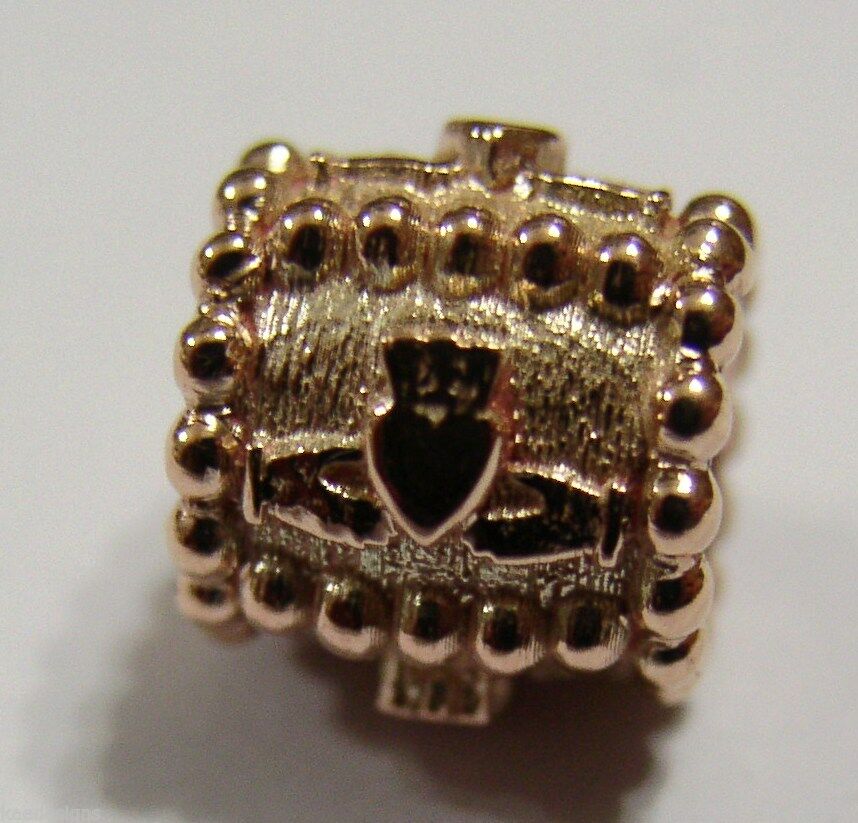 Genuine 9ct Yellow or Rose or White Gold or Silver Celtic Claddagh Charm for Bead Bracelet or Necklace.