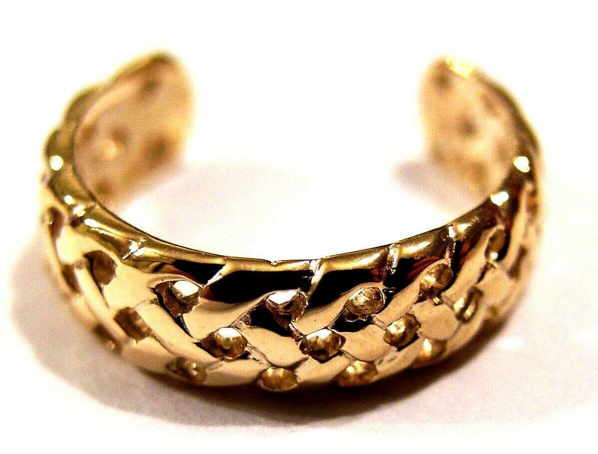Genuine Solid 9ct Yellow or Rose or White Gold or Sterling Silver Weave Toe Ring 264