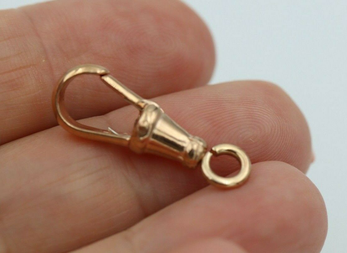 Genuine 9ct 9k Solid Yellow or Rose Gold Dog Clip Albert Swivel Clasp 26mm Large Size
