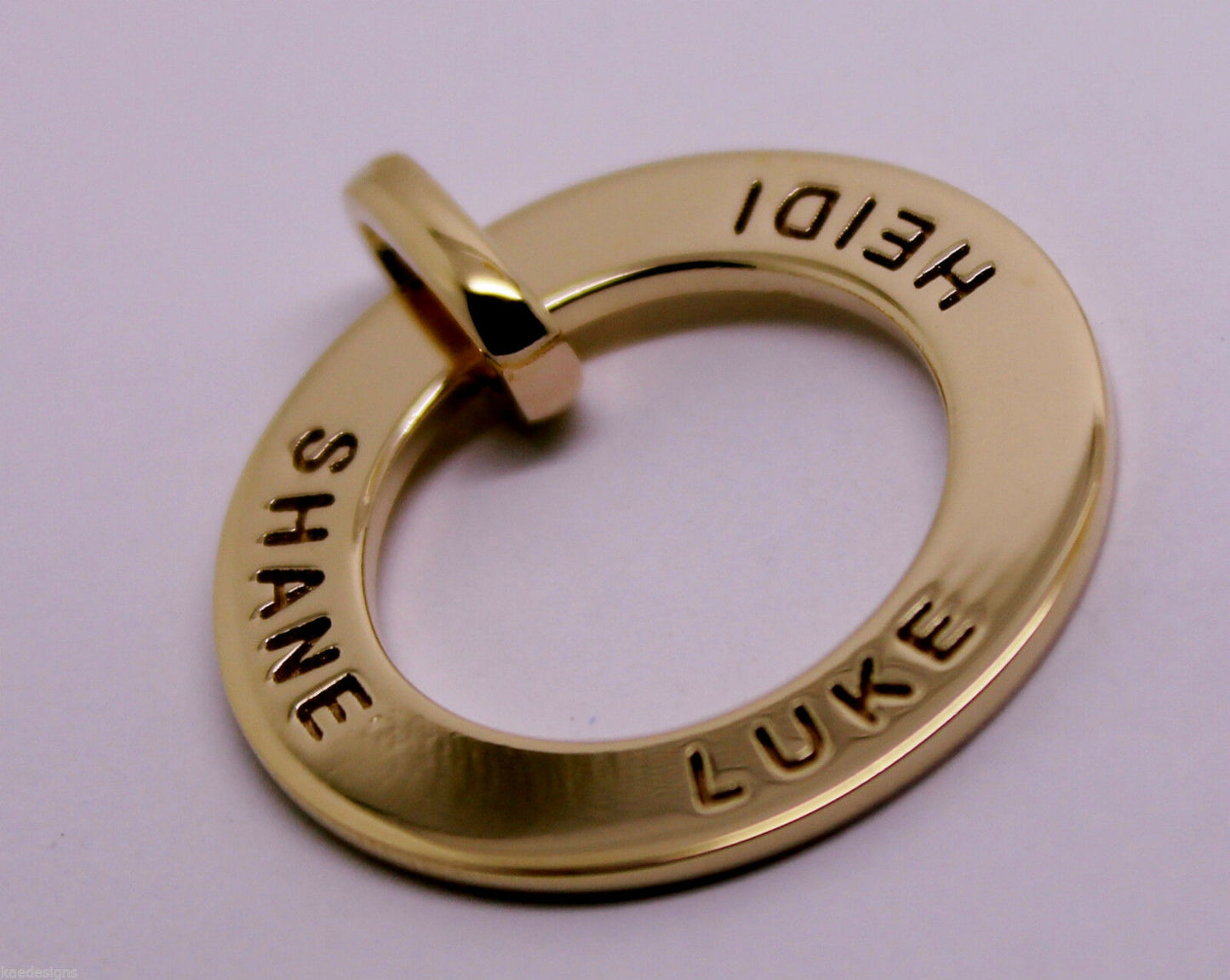 Genuine Solid 9ct Yellow, Rose or White Gold / 375, Personalized & Engravable Circle Pendant