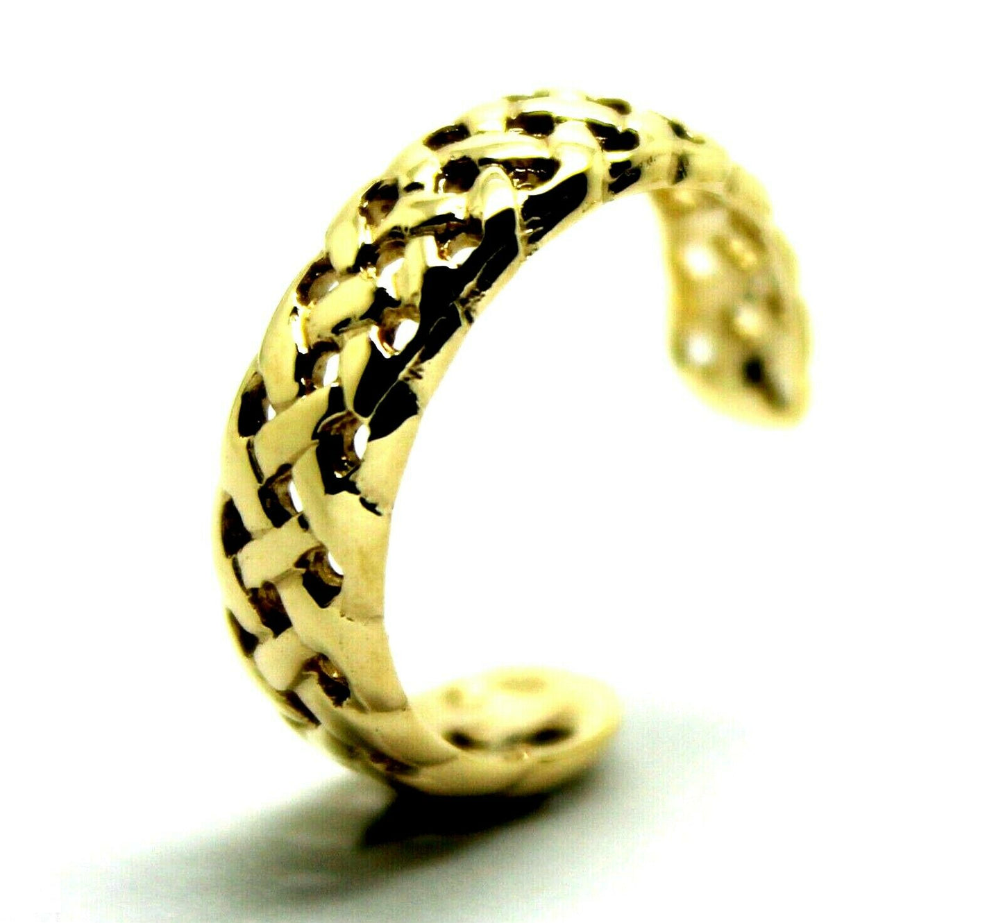Genuine Solid 9ct Yellow or Rose or White Gold or Sterling Silver Weave Toe Ring 264