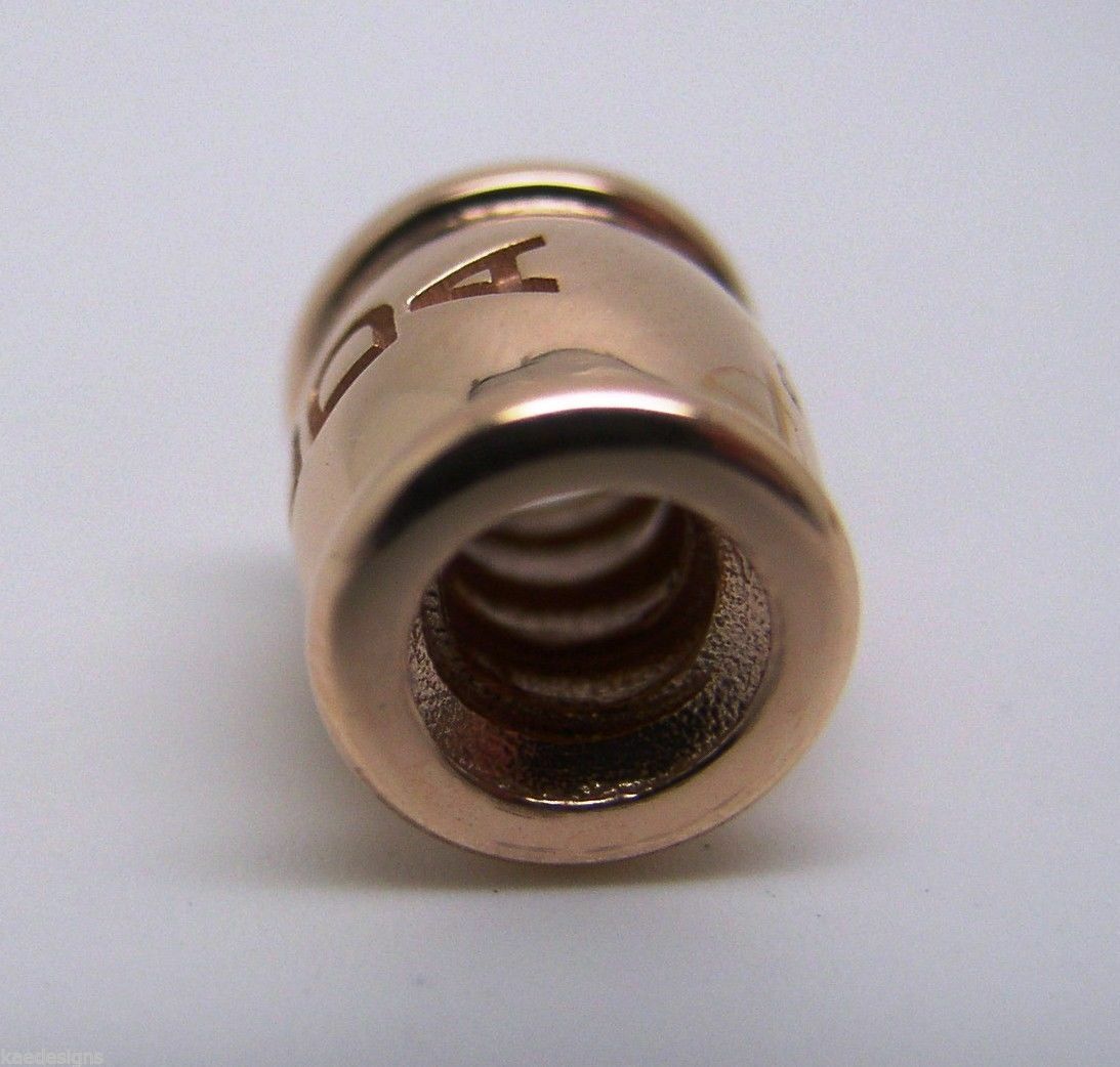 Genuine 9ct Yellow or Rose or White Gold or Sterling Silver Custom Made Barrel Bead With Your Name