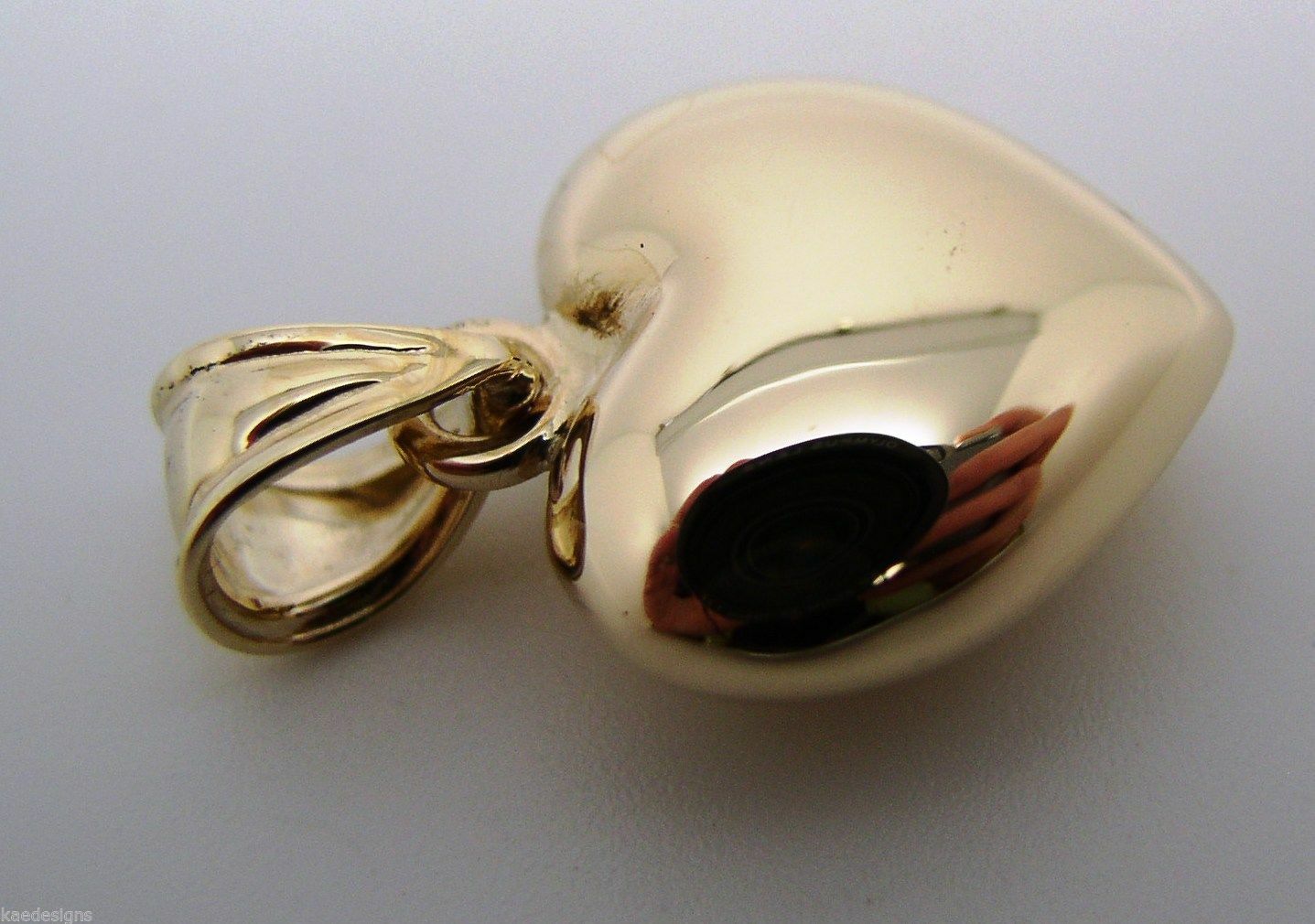 Kaedesigns, 9ct Small To Medium Bubble Rose Or Yellow Or White Gold Heart Pendant