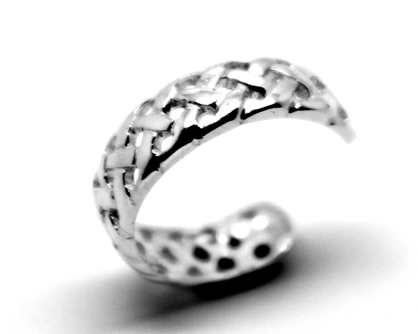 Genuine Solid 9ct Yellow or Rose or White Gold or Sterling Silver Weave Toe Ring 264