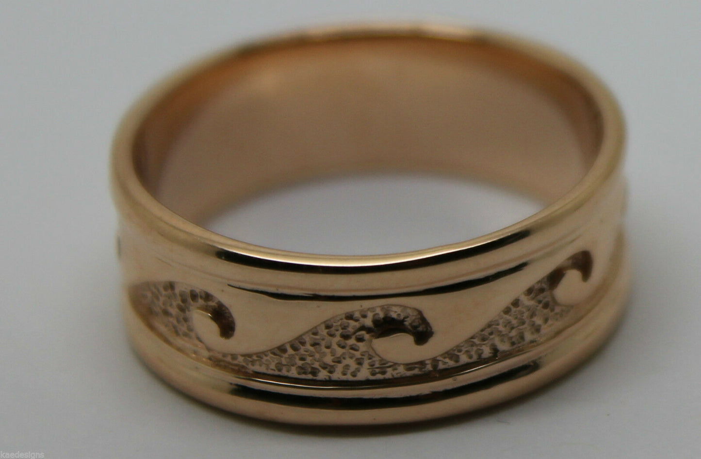Small Size I / 4 258 Genuine Solid New 9ct 9kt Yellow, Rose or White Gold Surf Wave Ring
