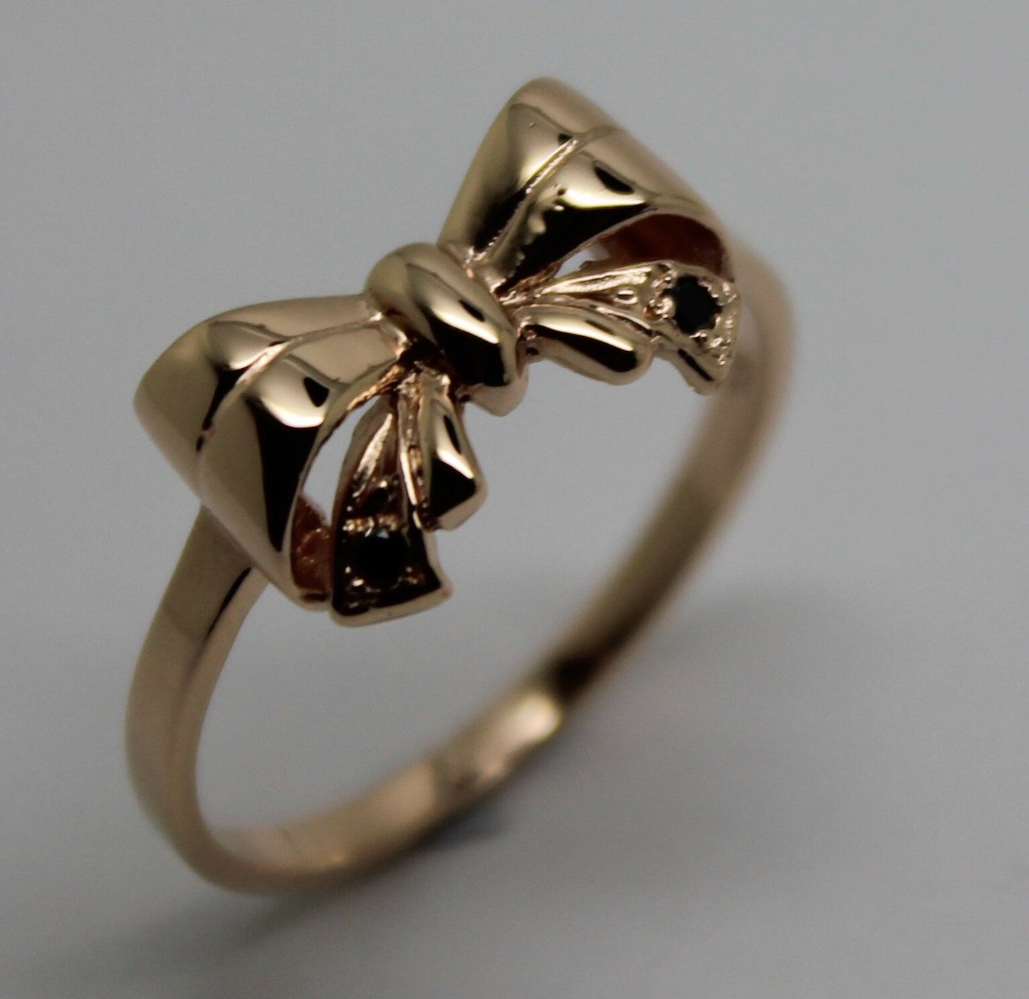 Genuine 9ct Solid Yellow, Rose Or White Gold Bow Blue Sapphire Ring Choose Size L To P
