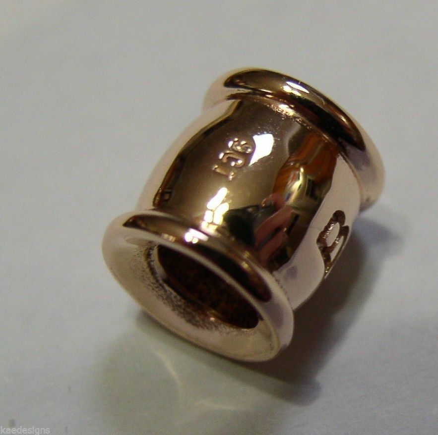 Genuine 9ct Yellow or Rose or White Gold or Sterling Silver Custom Made Barrel Bead With Your Name