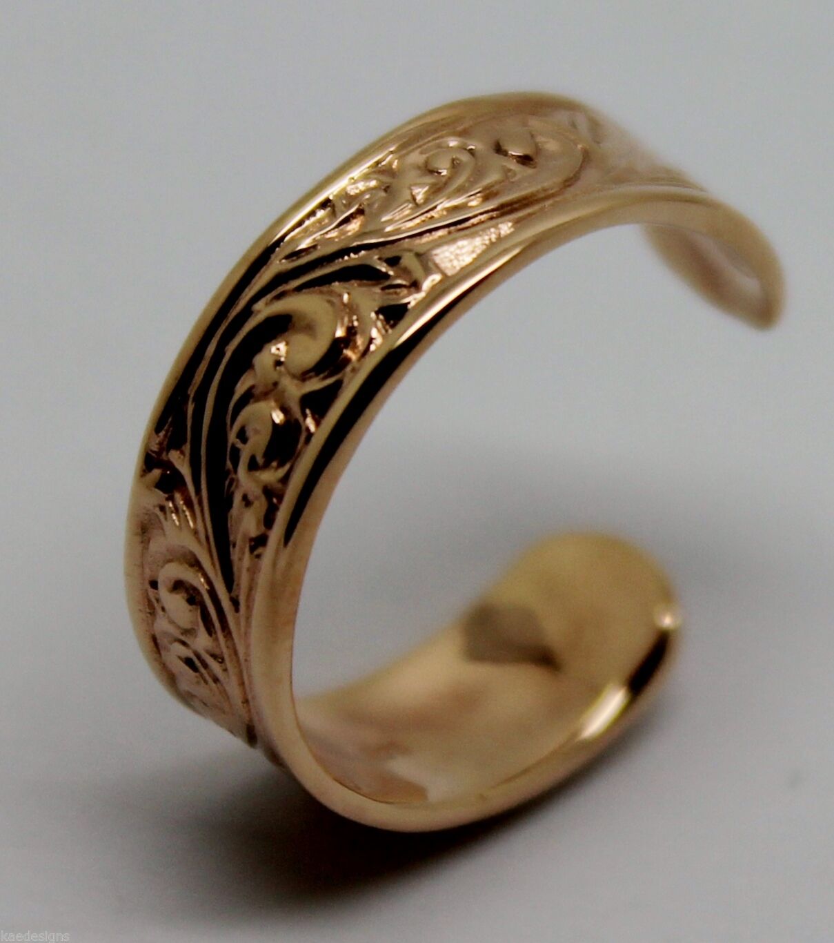 Genuine Solid 9ct Yellow or Rose or White Gold or Sterling Silver Weave Toe Ring 334