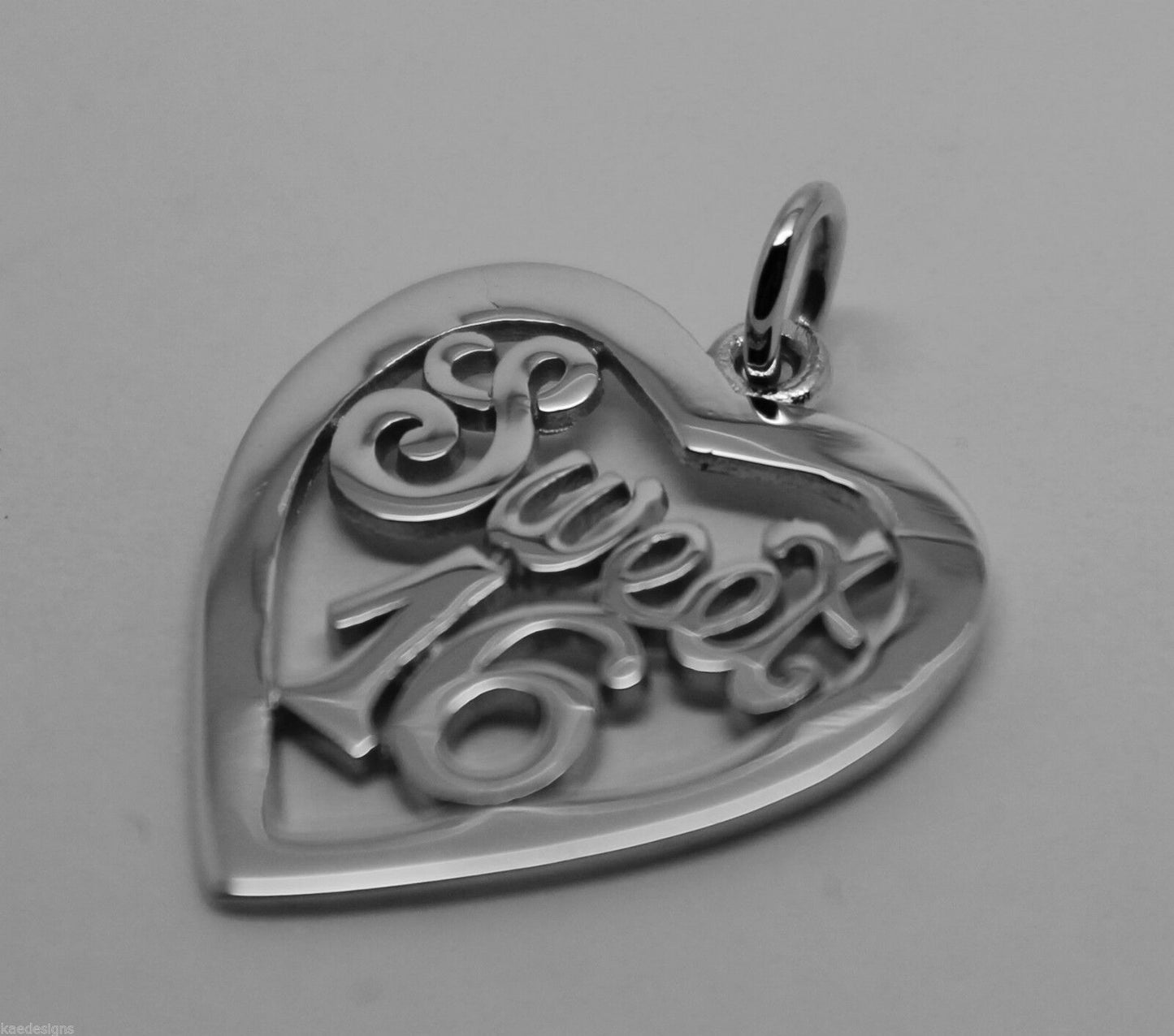 Kaedesigns Genuine 9ct Yellow or Rose or White Gold or Silver Sweet 16 Pendant