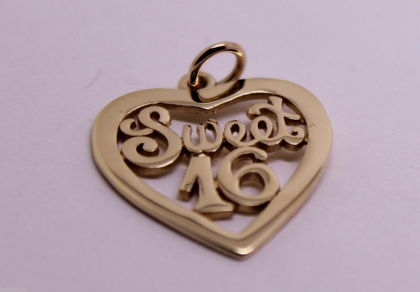 Kaedesigns Genuine 9ct Yellow or Rose or White Gold or Silver Sweet 16 Pendant