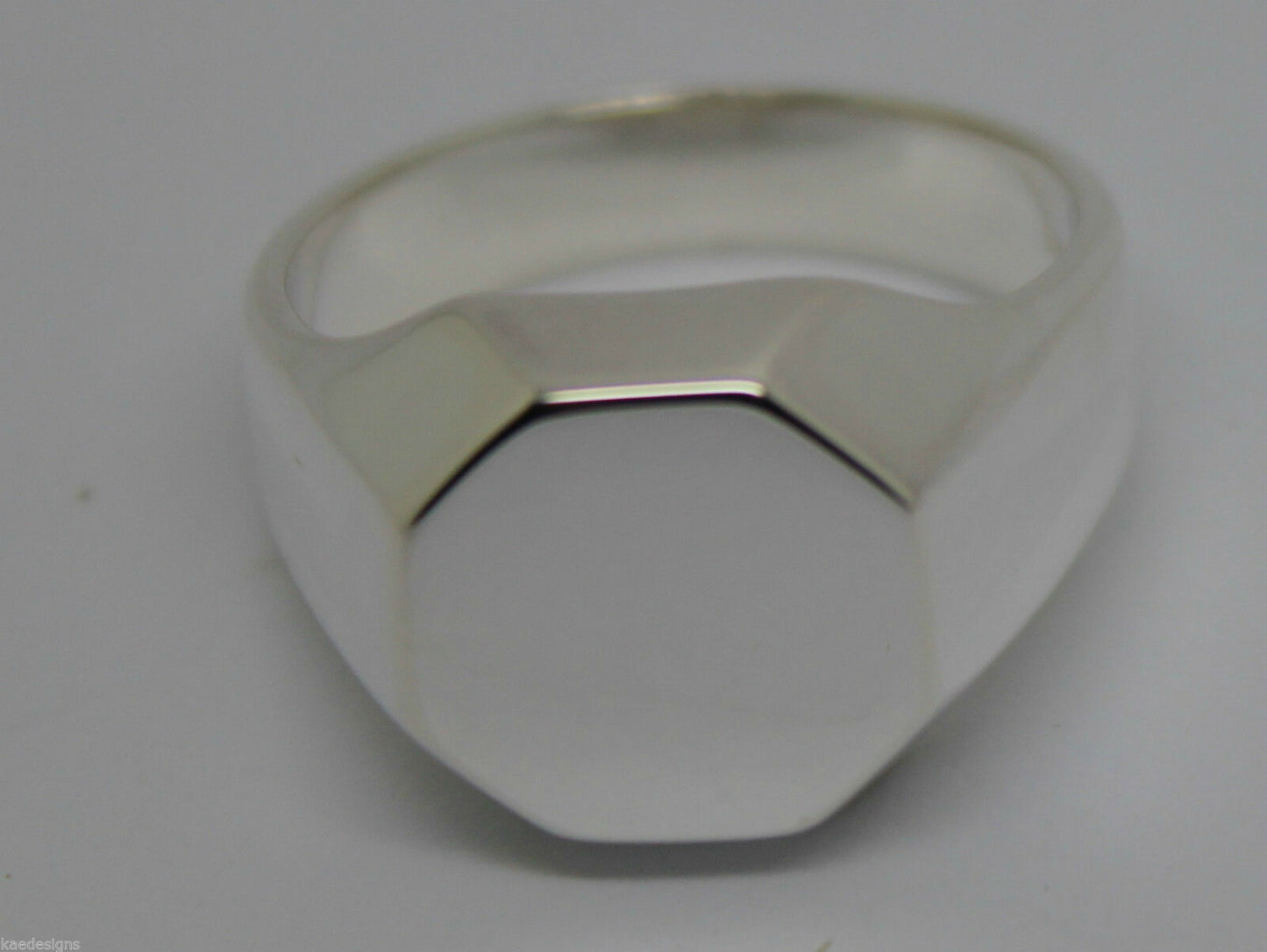 Heavy 9ct Yellow or Rose or White Gold or Sterling Silver Octagon Signet Ring