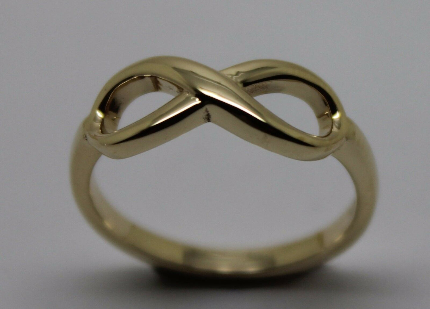 Genuine 9ct Yellow, Rose or White Gold Solid Infinity Ring Size J