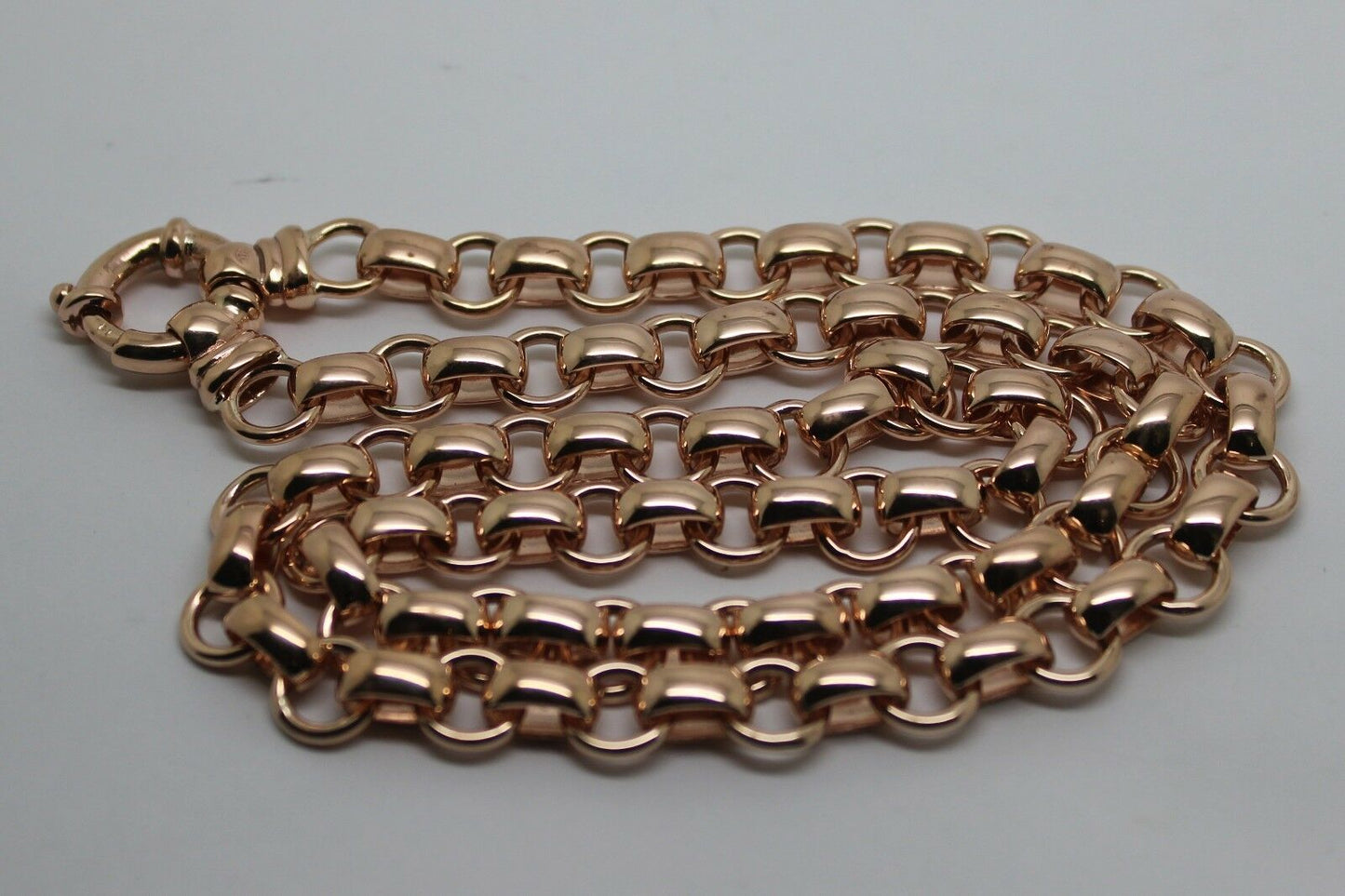 Genuine 9ct Yellow, Rose or White Gold 375,Solid Heavy Oval Belcher Necklace Chain 60grams 60cm