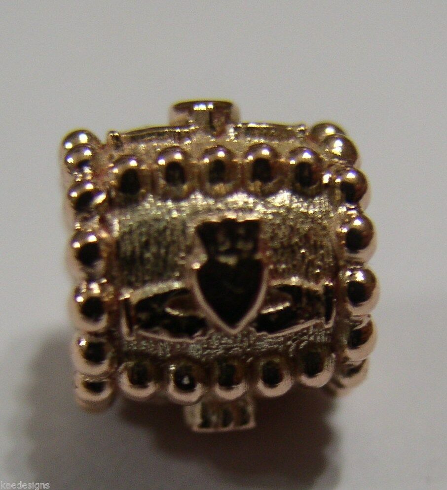 Genuine 9ct Yellow or Rose or White Gold or Silver Celtic Claddagh Charm for Bead Bracelet or Necklace.