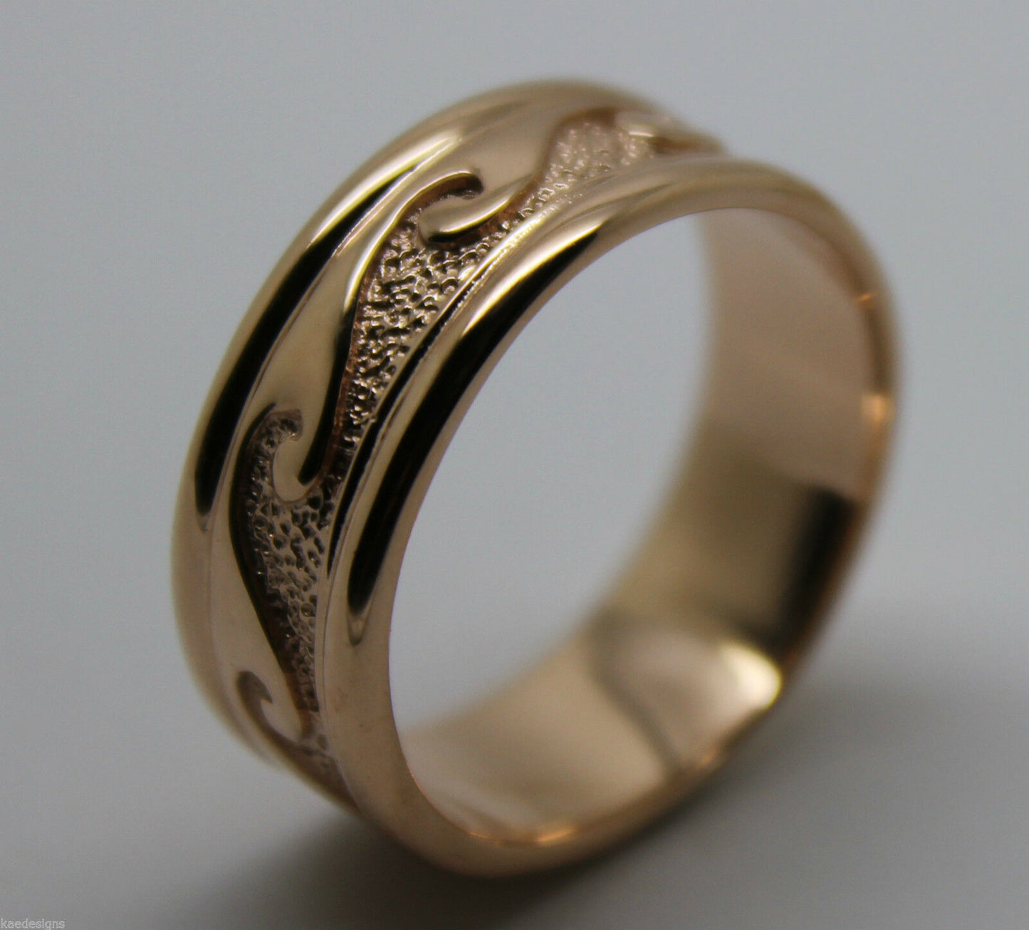 Small Size I / 4 258 Genuine Solid New 9ct 9kt Yellow, Rose or White Gold Surf Wave Ring