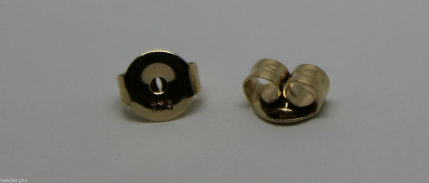 Genuine 9ct Yellow or Rose or White Gold or Sterling Silver Earring Medium butterfly backs 207