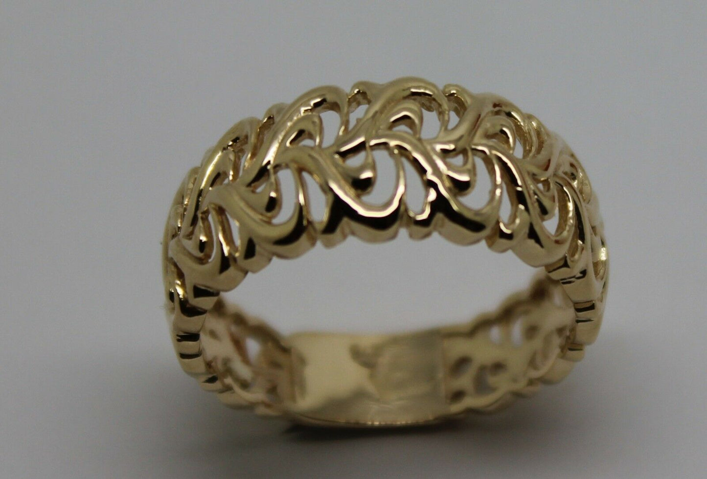 Genuine 9ct 375 Solid Rose Or Yellow Or White Gold Flower Filigree Ring In Your Size