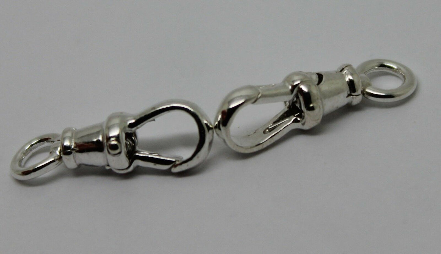 Genuine 2 X New Solid Sterling Silver Albert Swivel Clasp 19mm