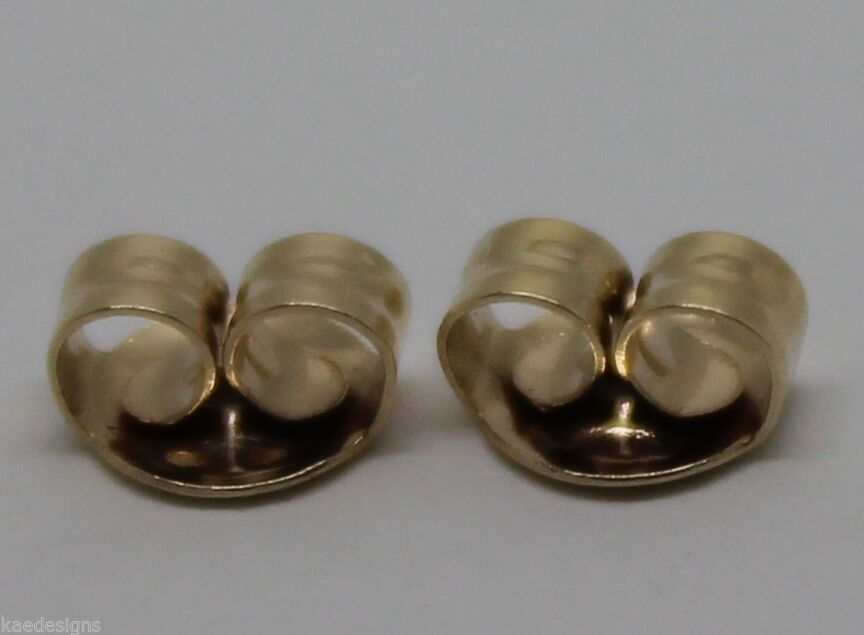 Genuine 9ct Yellow or Rose or White Gold or Sterling Silver Earring Medium butterfly backs 207