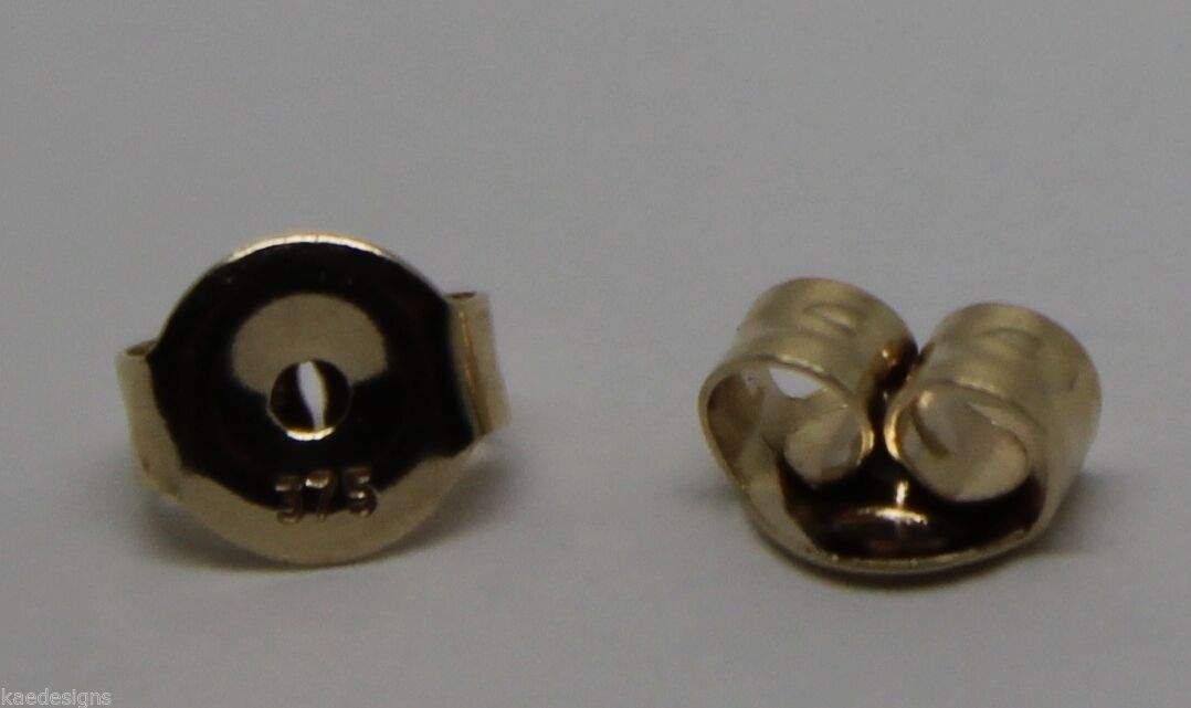 Genuine 9ct Yellow or Rose or White Gold or Sterling Silver Earring Medium butterfly backs 207