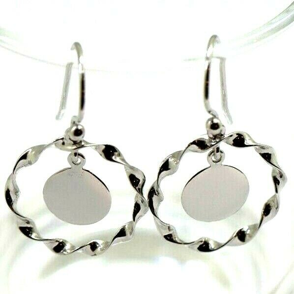 Genuine 9ct 9k Solid Yellow, Rose or White Gold Hooks Fancy Disc Earrings