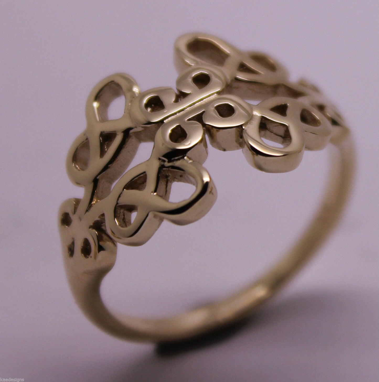 Solid New Genuine 9ct 9kt Rose Gold Hallmarked 375 Fancy Celtic Swirl Ring 421