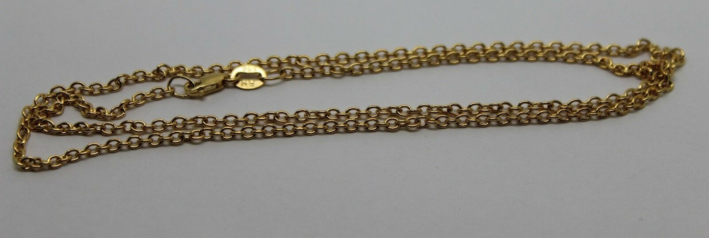 Genuine 9ct Yellow Gold Belcher / Cable Chain Necklace 45cm 2.57grams