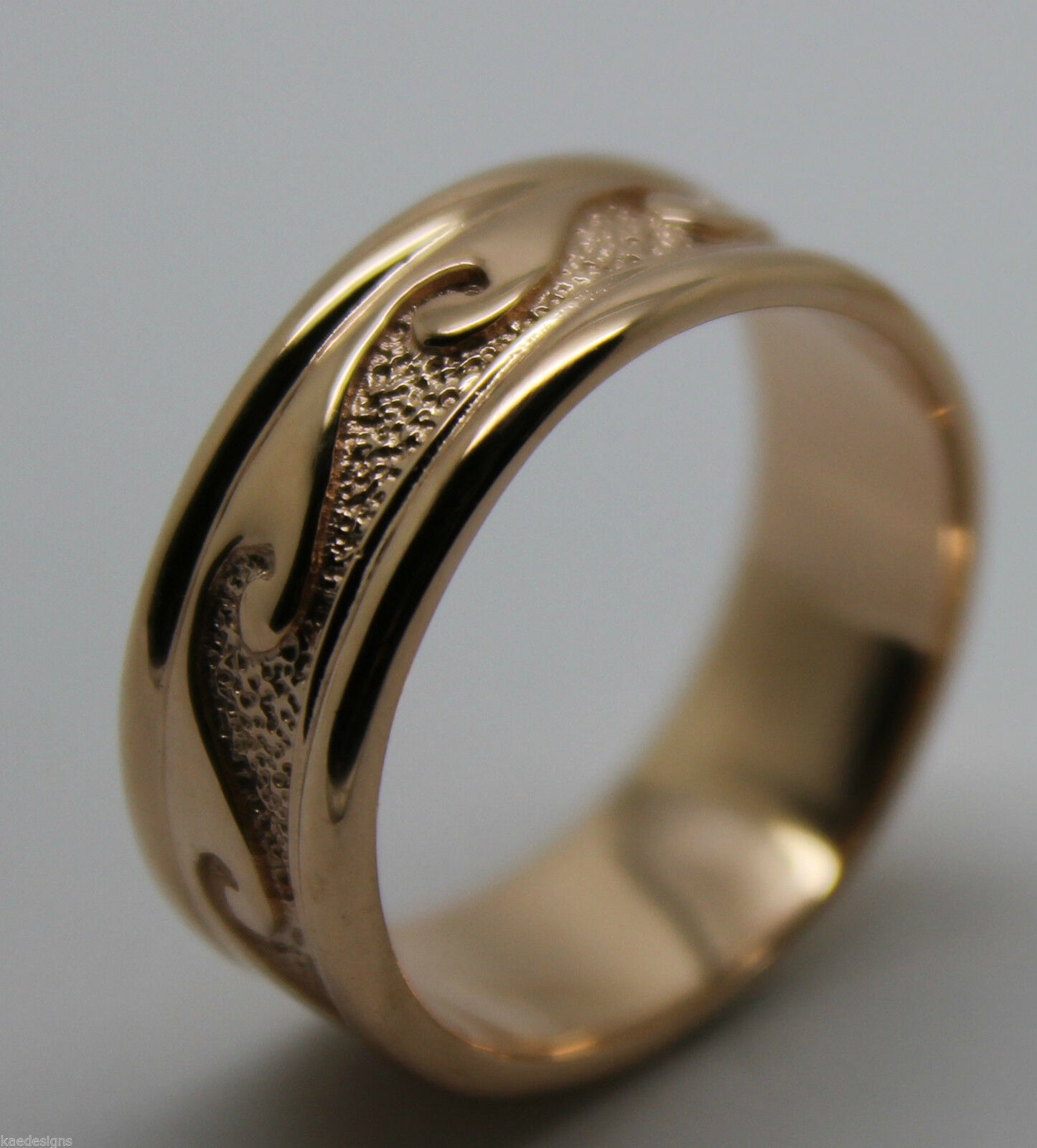 Small Size I / 4 258 Genuine Solid New 9ct 9kt Yellow, Rose or White Gold Surf Wave Ring