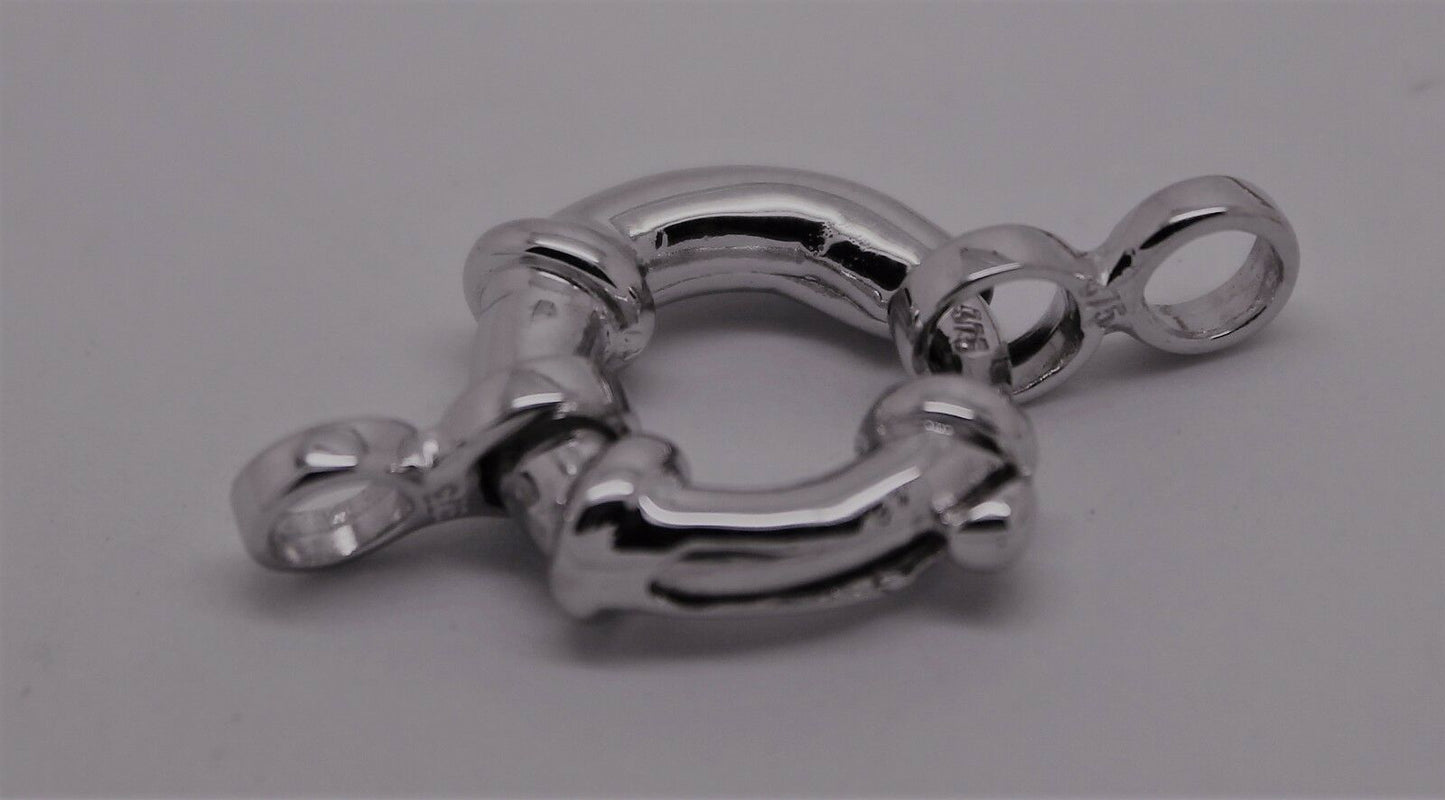 New 14mm 9ct 375 White Gold Bolt Ring Clasp With Ends*Free Express Post In Oz