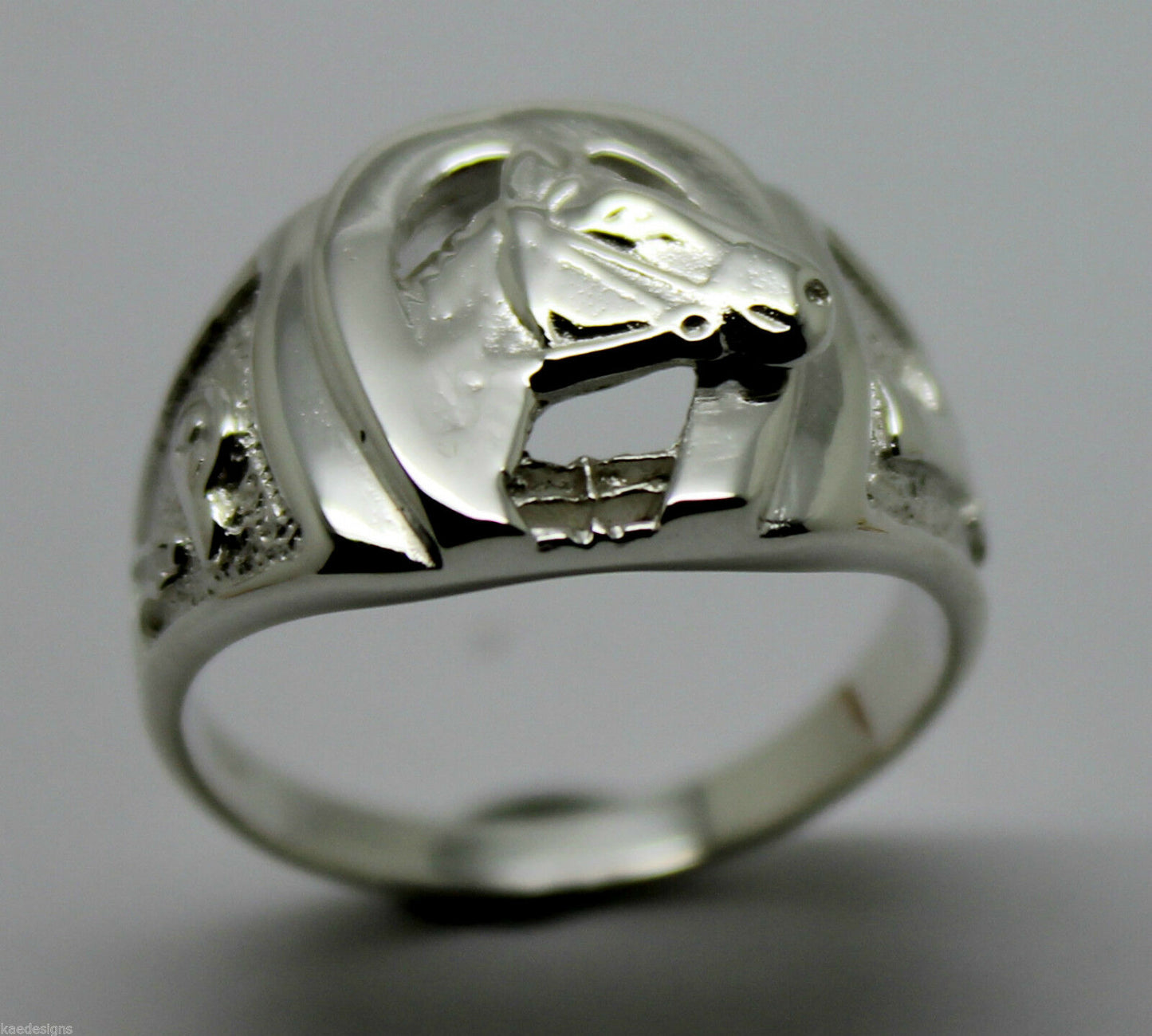Size W Kaedesigns, New Genuine Sterling Silver Large Horse Shoe Ring 390