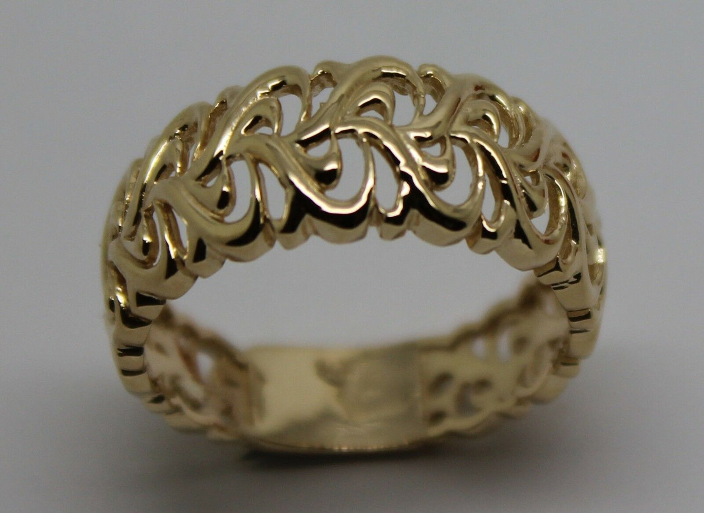 Genuine 9ct 375 Solid Rose Or Yellow Or White Gold Flower Filigree Ring In Your Size