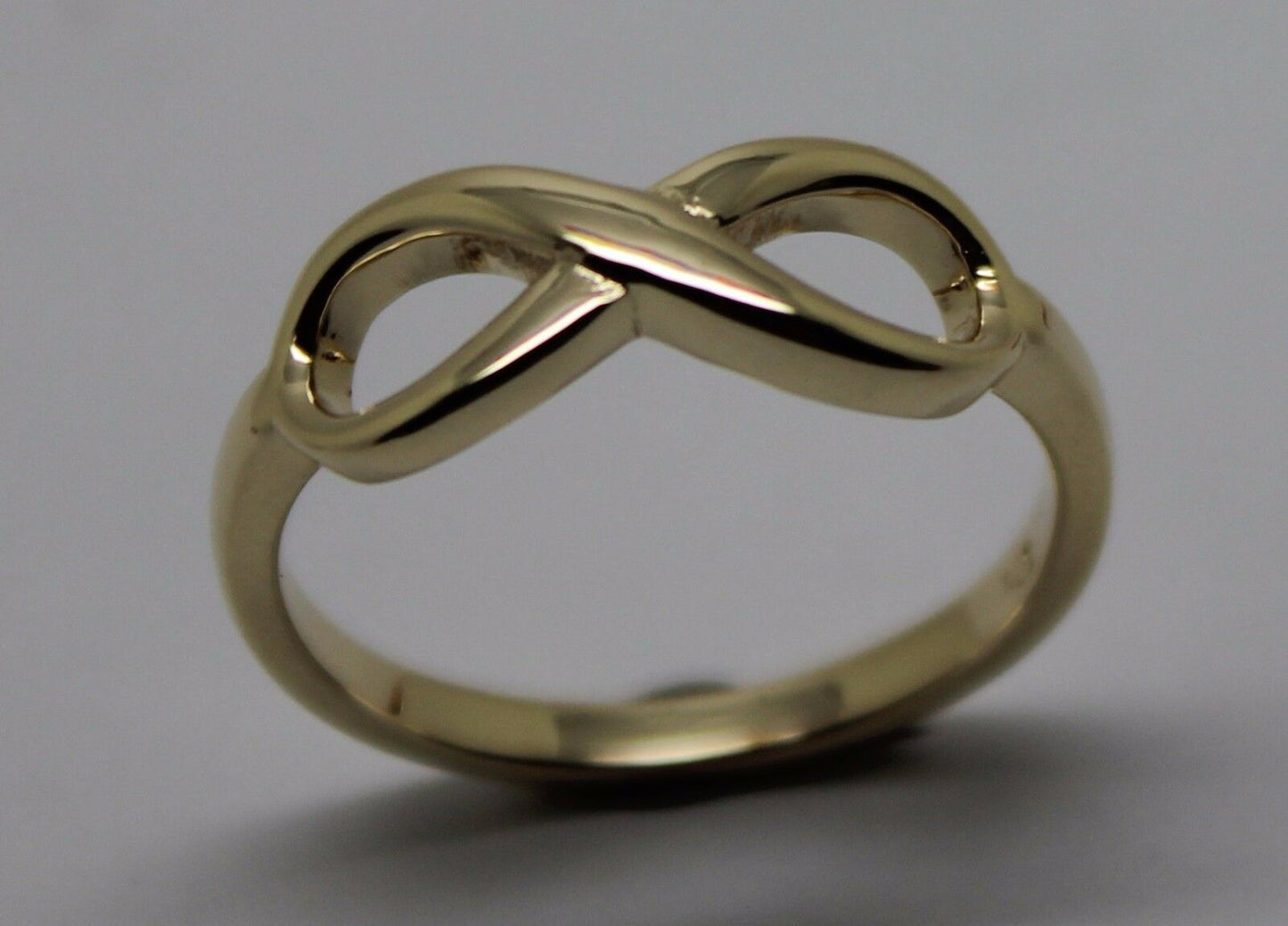 Genuine 9ct Yellow, Rose or White Gold Solid Infinity Ring Size J