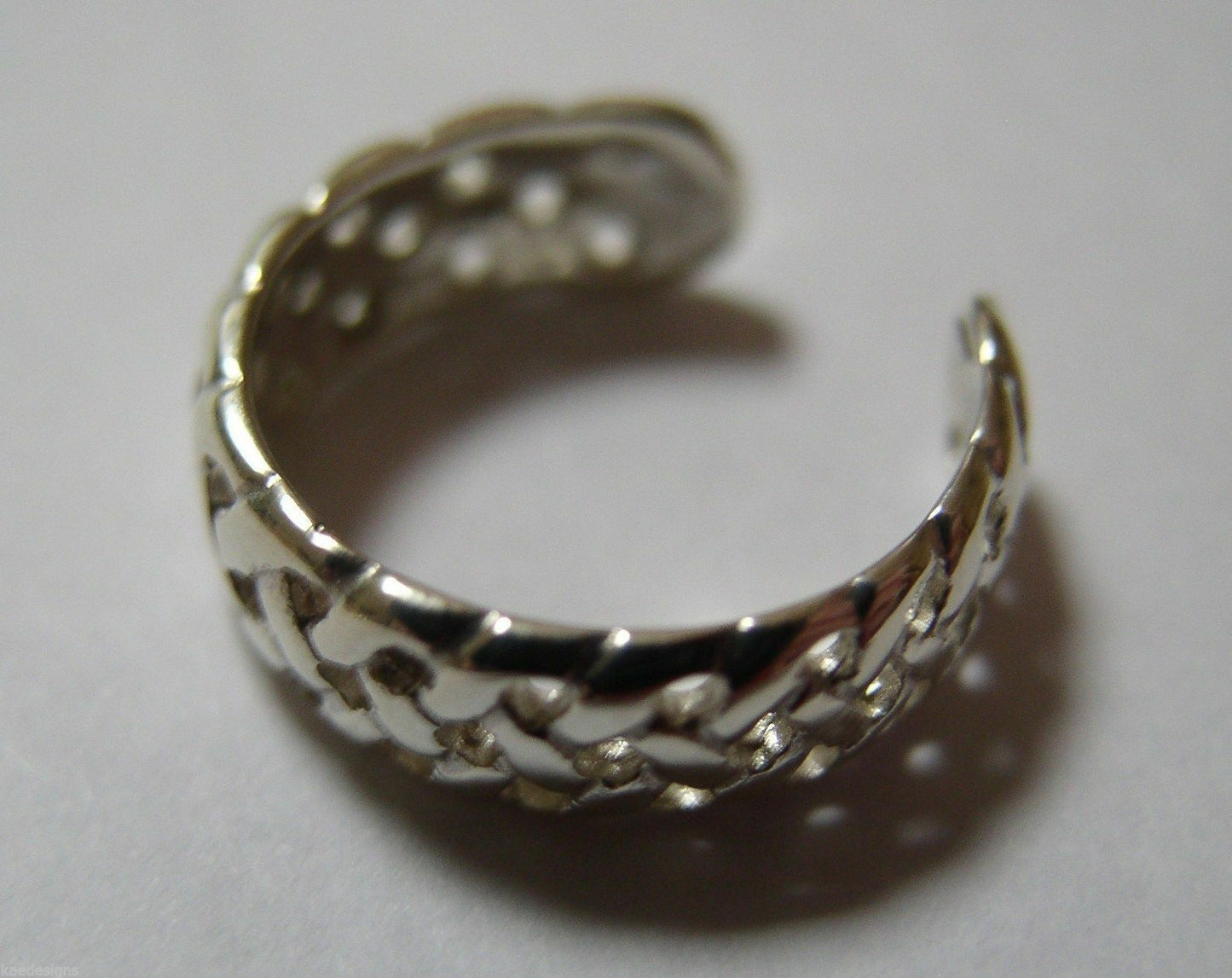 Genuine Solid 9ct Yellow or Rose or White Gold or Sterling Silver Weave Toe Ring 264