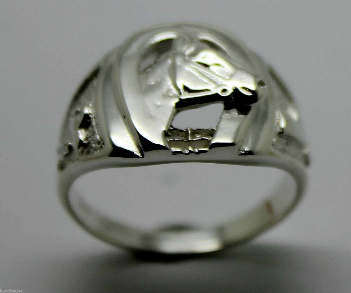 Size W Kaedesigns, New Genuine Sterling Silver Large Horse Shoe Ring 390