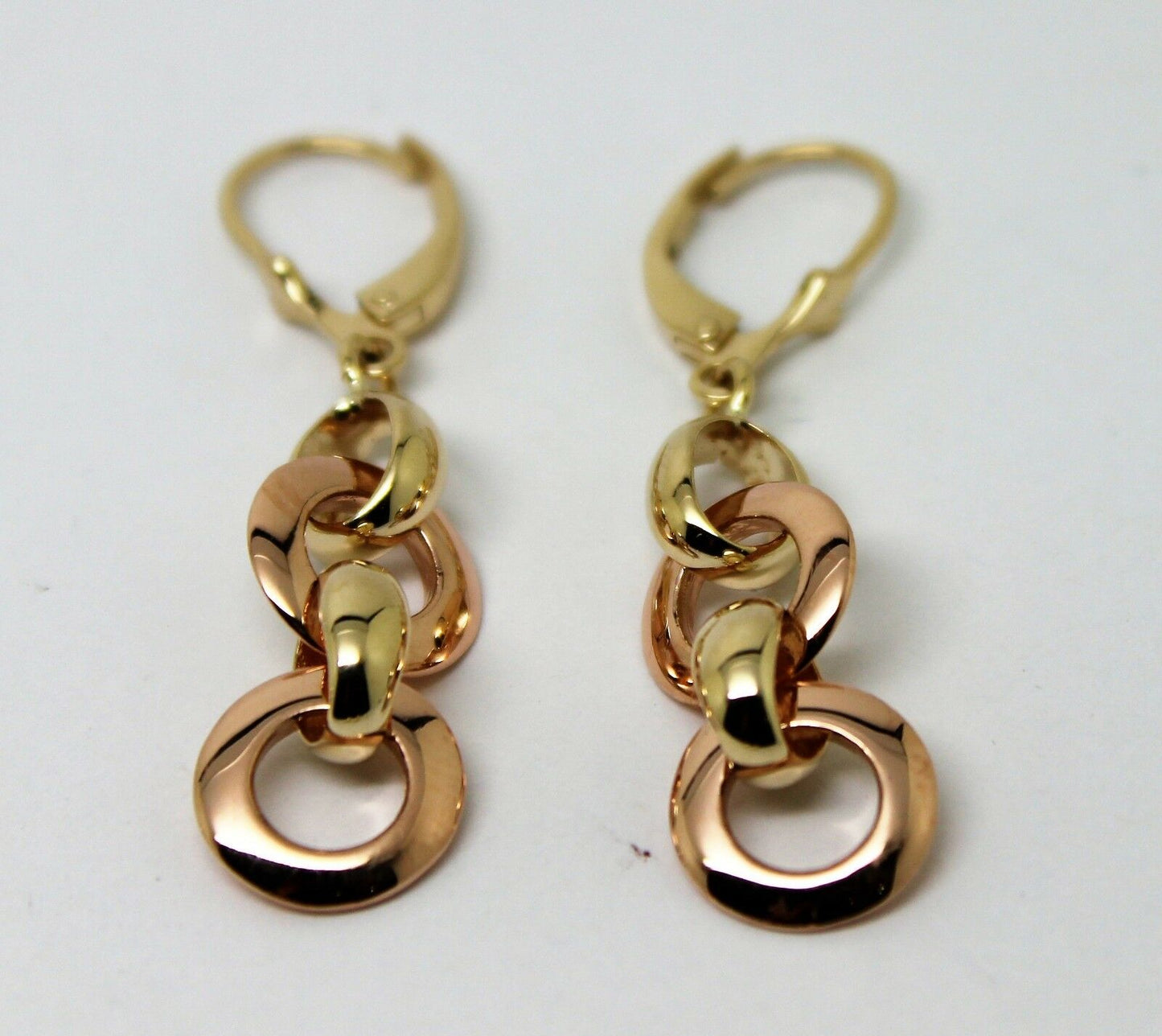 Kaedesigns 9ct Rose & Yellow Gold 10mm Circle Belcher Earrings Continental Hooks