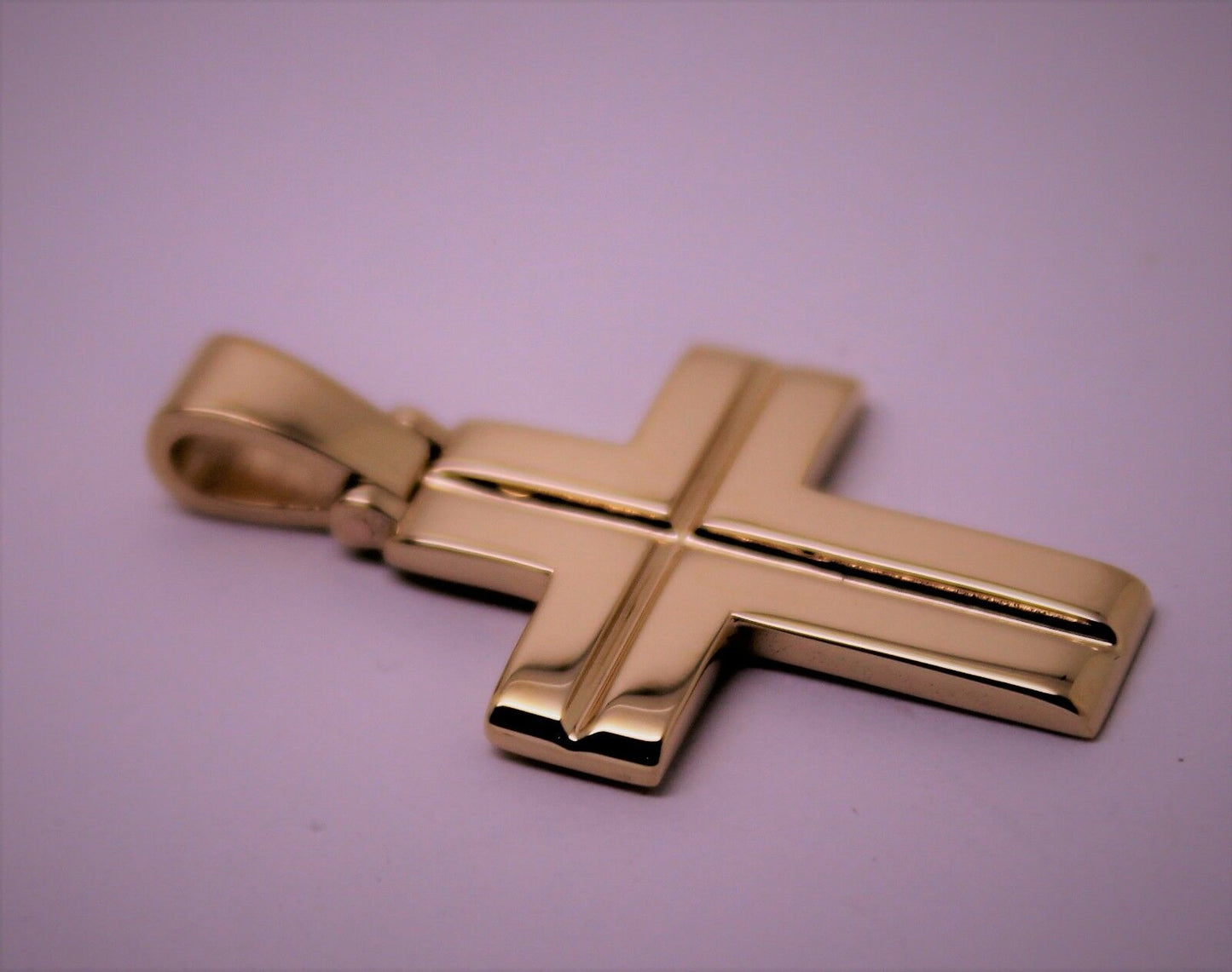 Kaedesigns Large Heavy 18ct 18k Yellow Or Rose Or White Gold Solid Cross Pendant