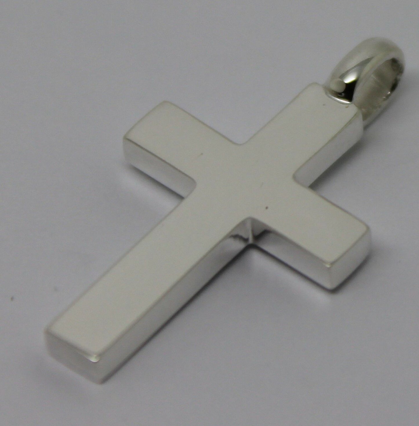 Kaedesigns Full Solid New Sterling Silver 925 Plain Cross Pendant 8mm bale