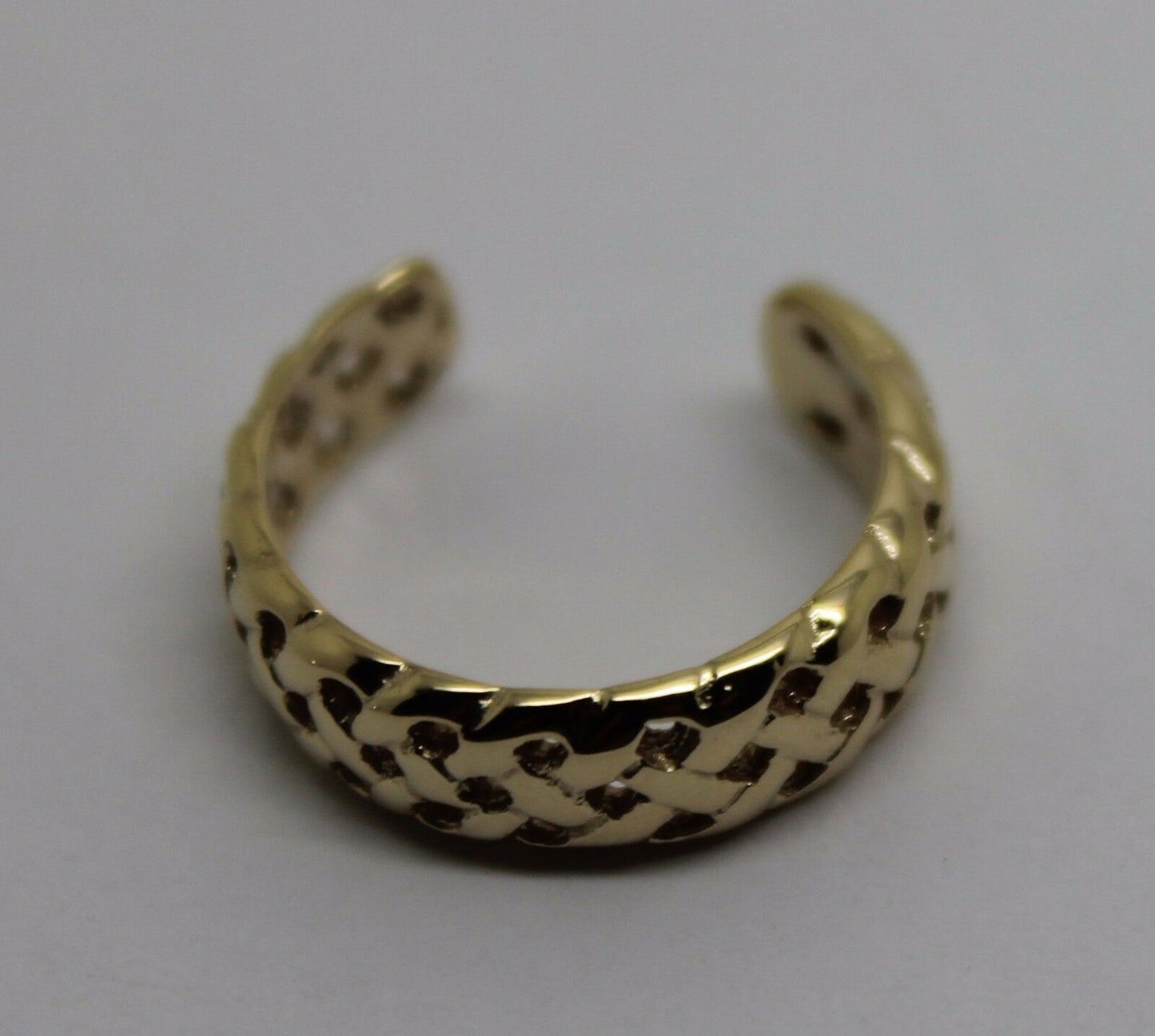 Genuine Solid 9ct Yellow or Rose or White Gold or Sterling Silver Weave Toe Ring 264