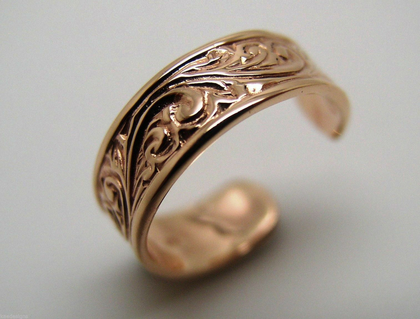Genuine Solid 9ct Yellow or Rose or White Gold or Sterling Silver Weave Toe Ring 334