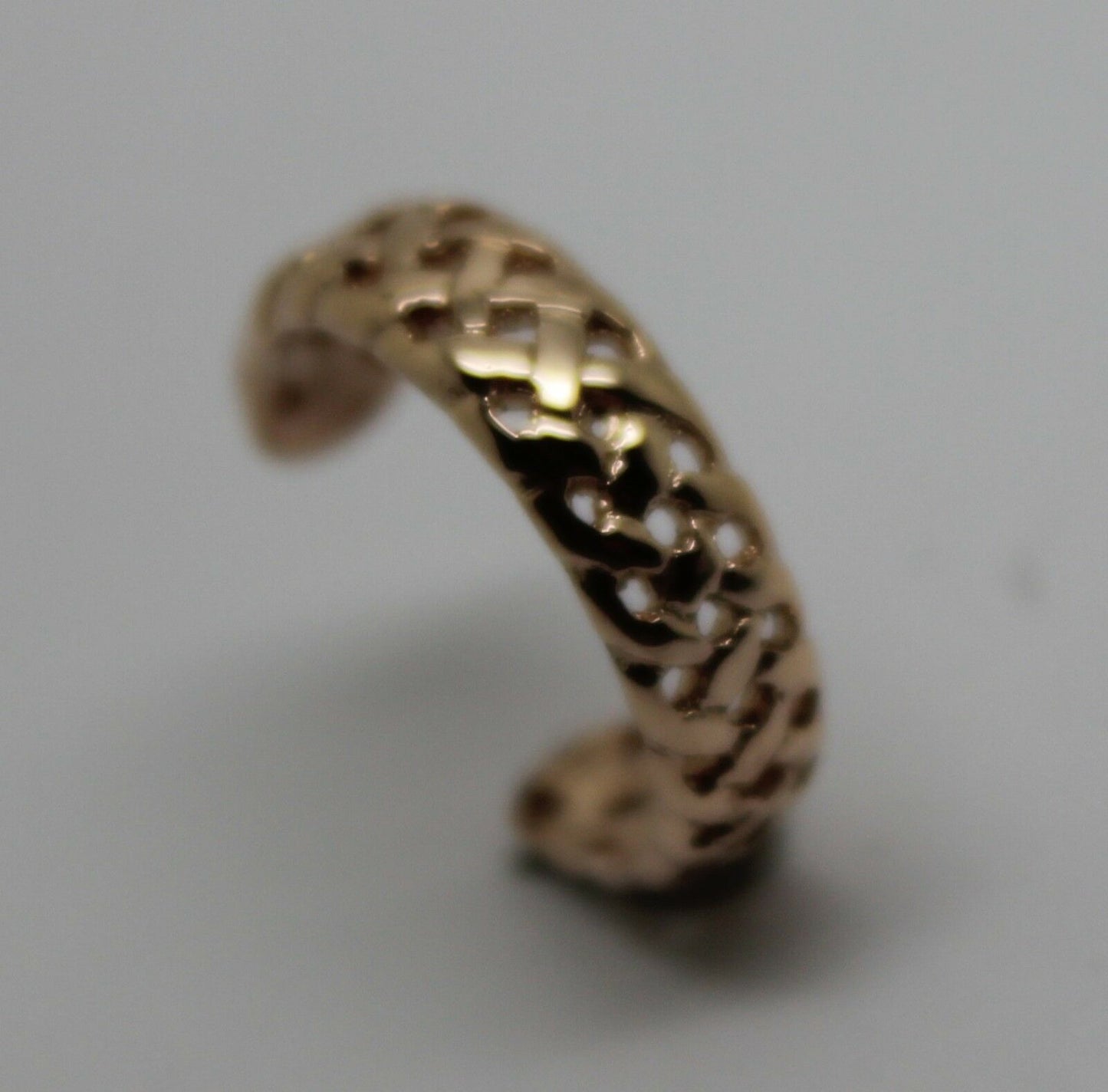 Genuine Solid 9ct Yellow or Rose or White Gold or Sterling Silver Weave Toe Ring 264