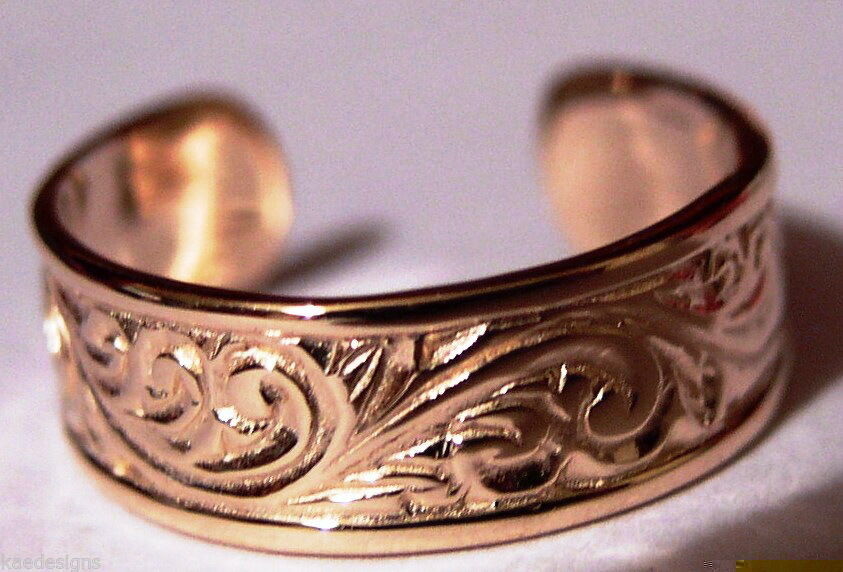 Genuine Solid 9ct Yellow or Rose or White Gold or Sterling Silver Weave Toe Ring 334