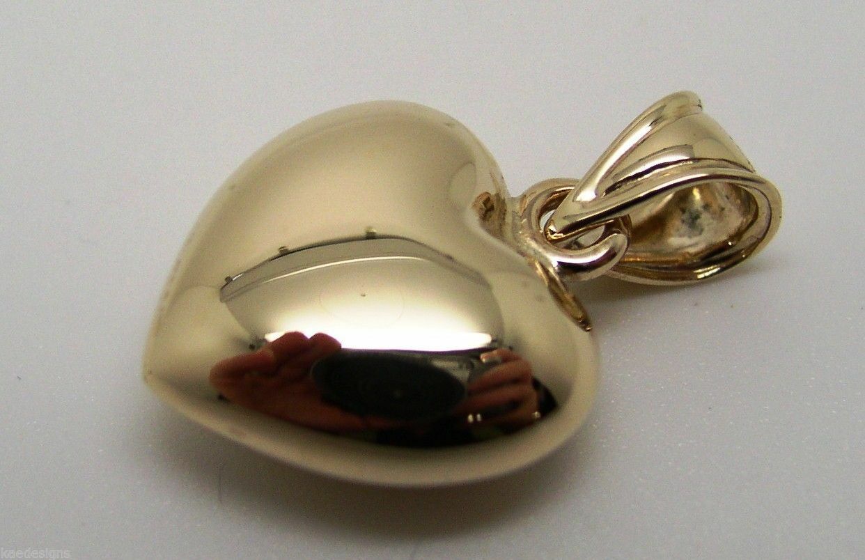 Kaedesigns, 9ct Small To Medium Bubble Rose Or Yellow Or White Gold Heart Pendant