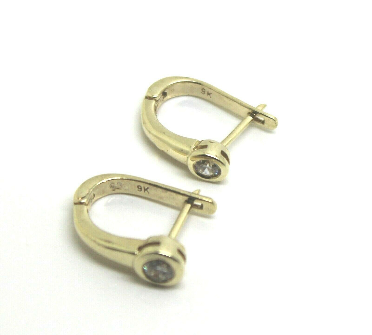 Genuine 9ct Solid Yellow, Rose or White Gold Cubic Zirconia Huggies Earrings