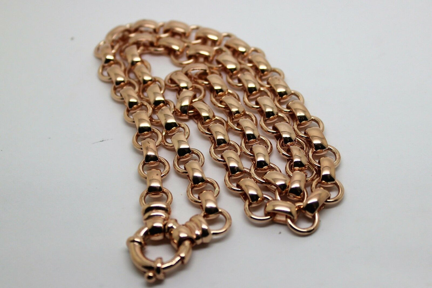 Genuine 9ct Yellow, Rose or White Gold 375,Solid Heavy Oval Belcher Necklace Chain 60grams 60cm