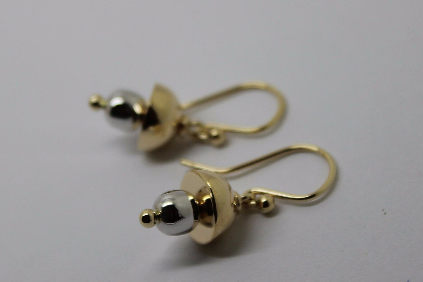 Kaedesigns Genuine 9ct 9k Yellow & White Gold Fancy Hook Earrings
