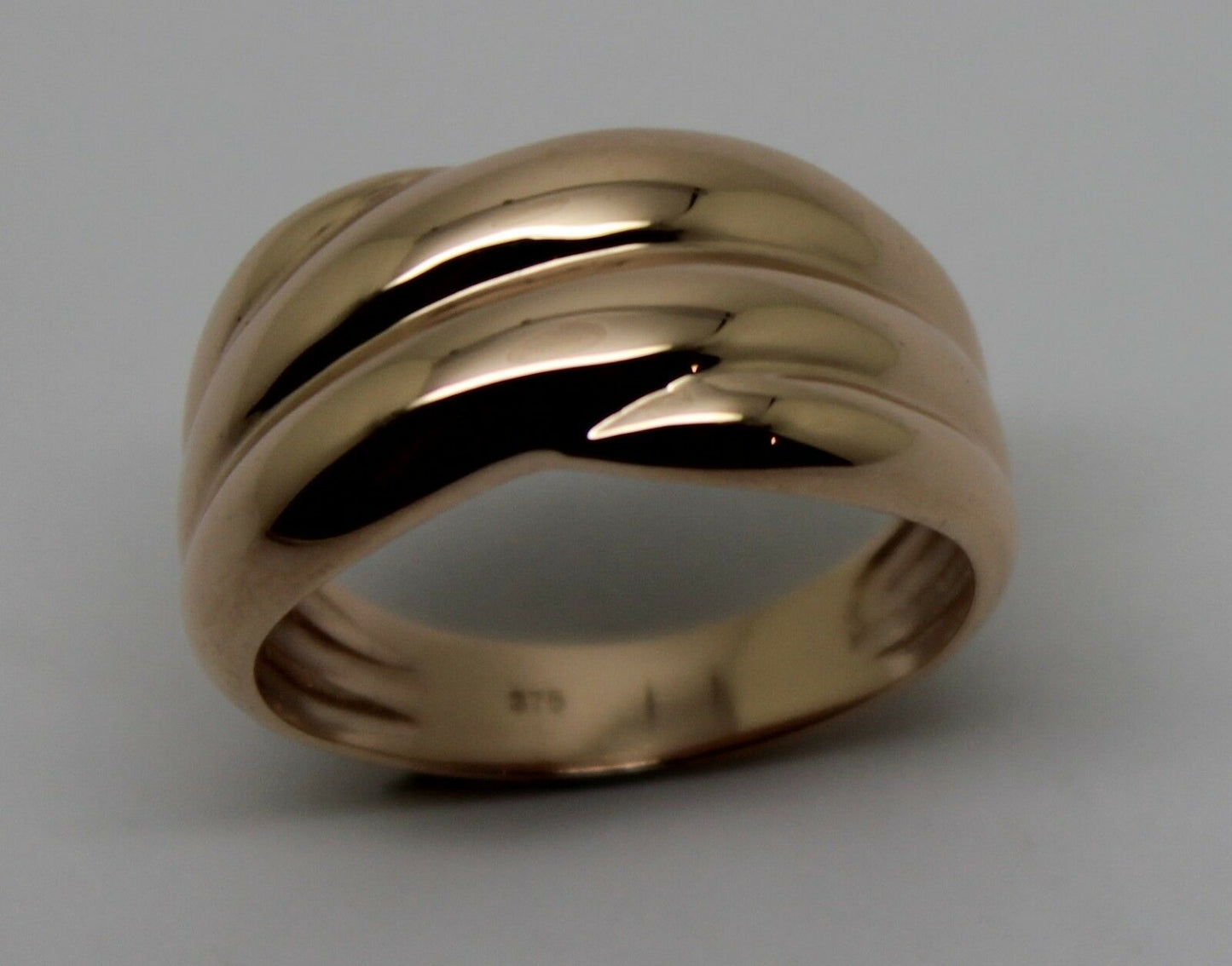Kaedesigns Size T / 9 5/8 New Genuine 9ct 9k Yellow, Rose or White Gold Heavy Ridged Dome Ring