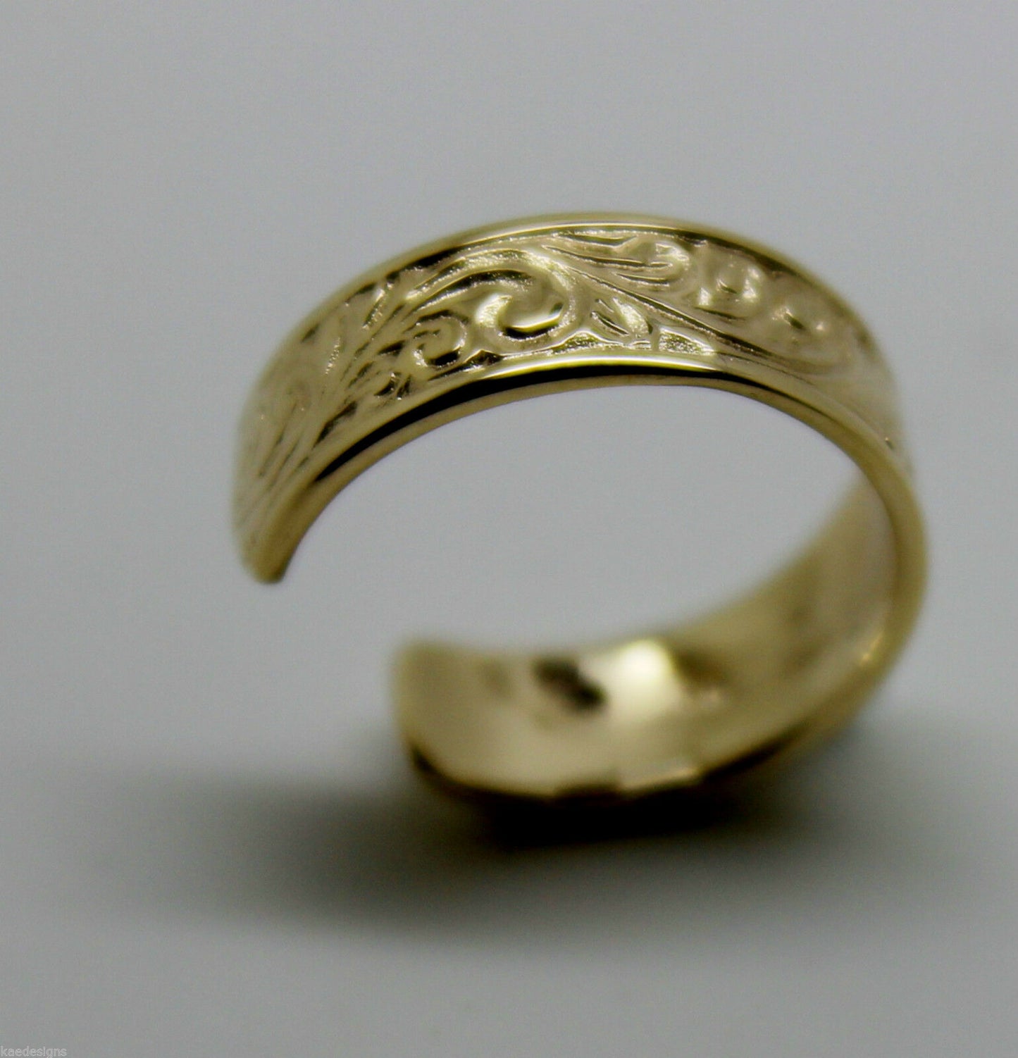 Genuine Solid 9ct Yellow or Rose or White Gold or Sterling Silver Weave Toe Ring 334