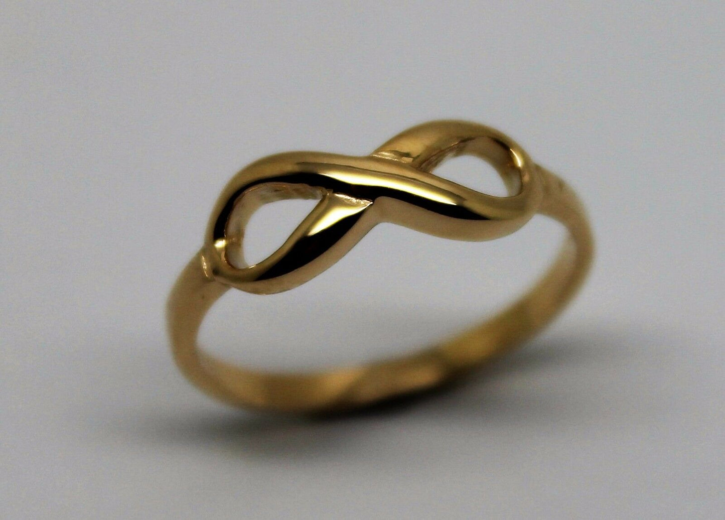 Genuine 9ct Yellow, Rose or White Gold Solid Infinity Ring Size J